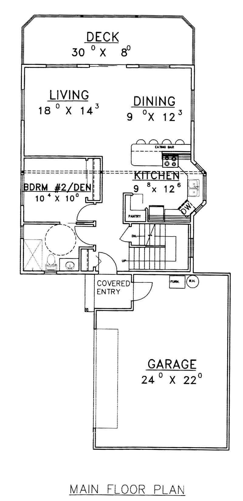 Floor Plan First Story of Vacation Homes Plan #132-1183