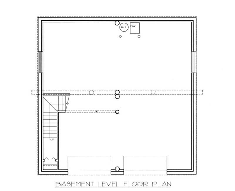Floor Plan Basement of Log Cabin Plan #132-1185