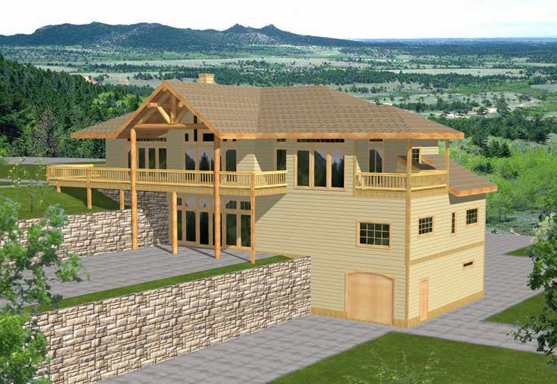 Front Elevation of this Ranch House (#132-1187) at The Plan Collection.