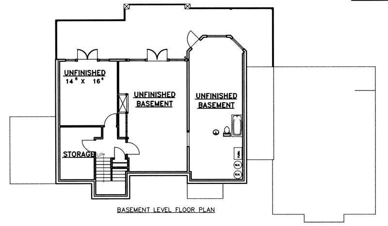 Floor Plan Basement of Plan #132-1188