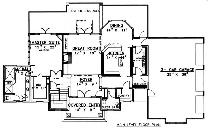 Floor Plan First Story of Plan #132-1188