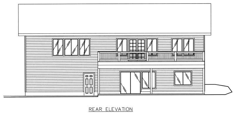 Home Plan Rear Elevation of this 3-Bedroom,2763 Sq Ft Plan -132-1189