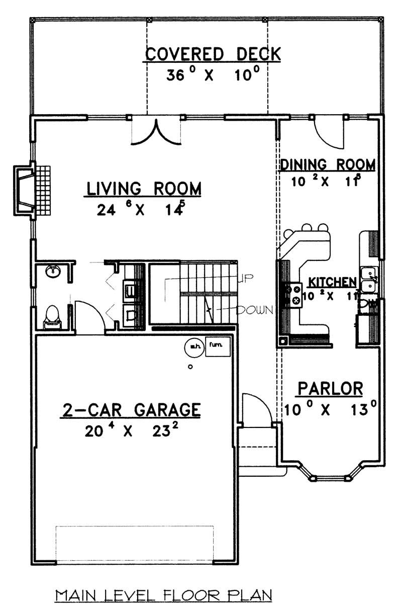 Floor Plan First Story of Log Cabin Plan #132-1190