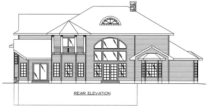 Home Plan Rear Elevation of this 6-Bedroom,3798 Sq Ft Plan -132-1191