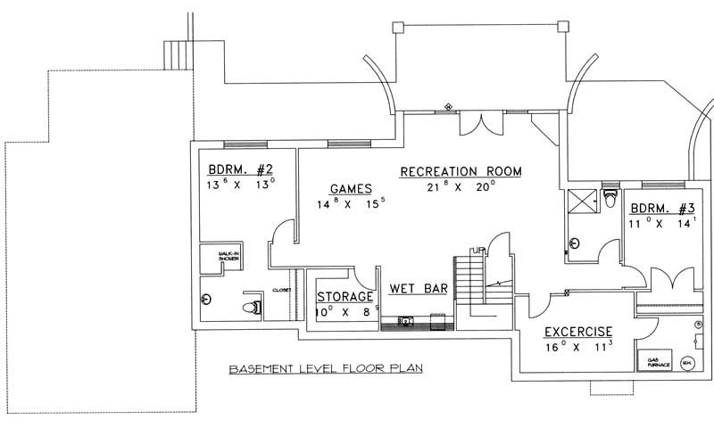 Basement of Rustic Plan #132-1192