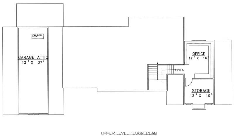 Upper Level of Rustic Plan #132-1192