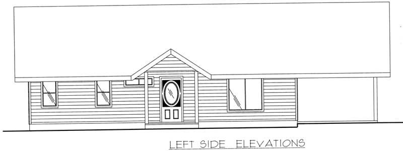 Home Plan Left Elevation of this 1-Bedroom,1120 Sq Ft Plan -132-1197