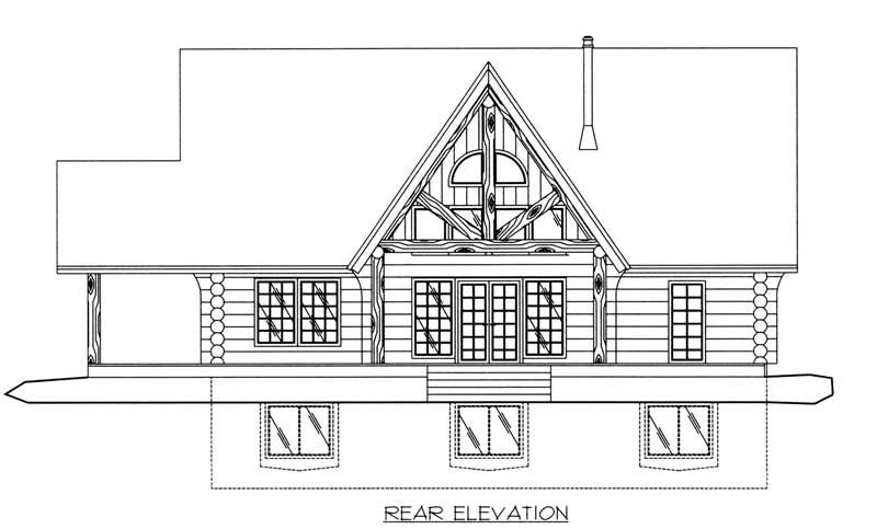 Home Plan Rear Elevation of this 3-Bedroom,3547 Sq Ft Plan -132-1199