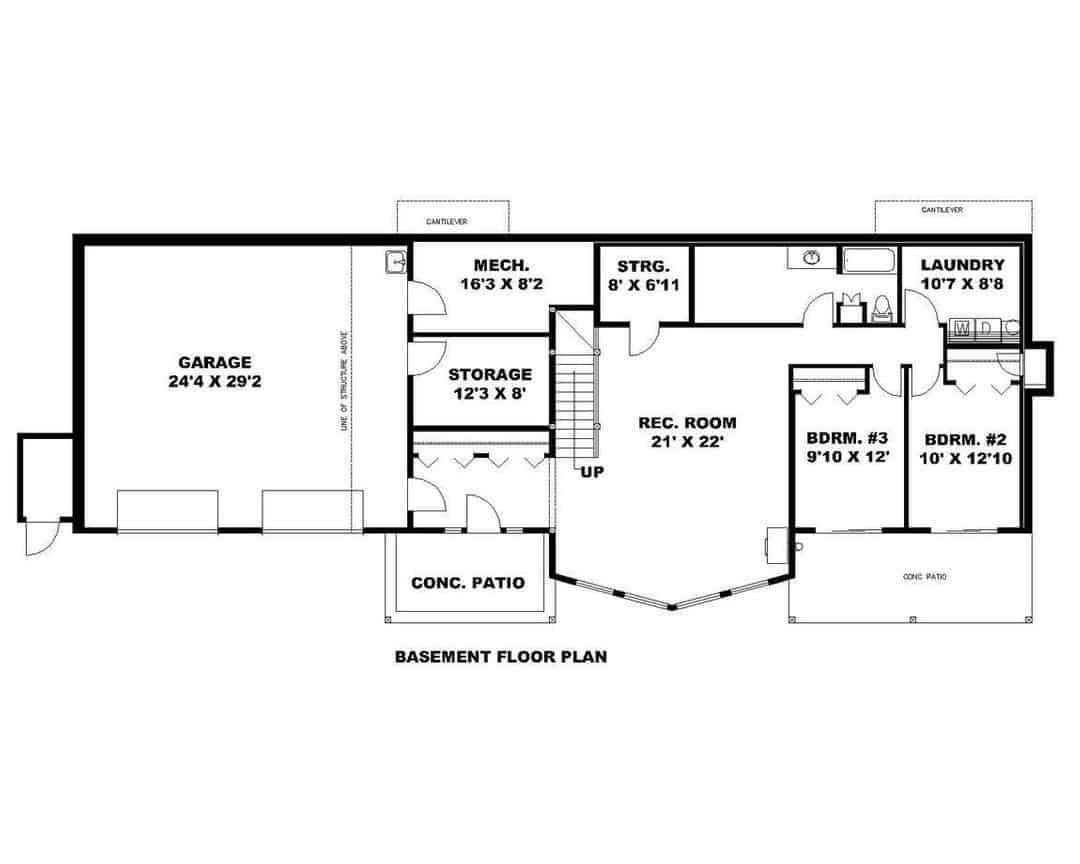 Basement of Rustic Plan #132-1202