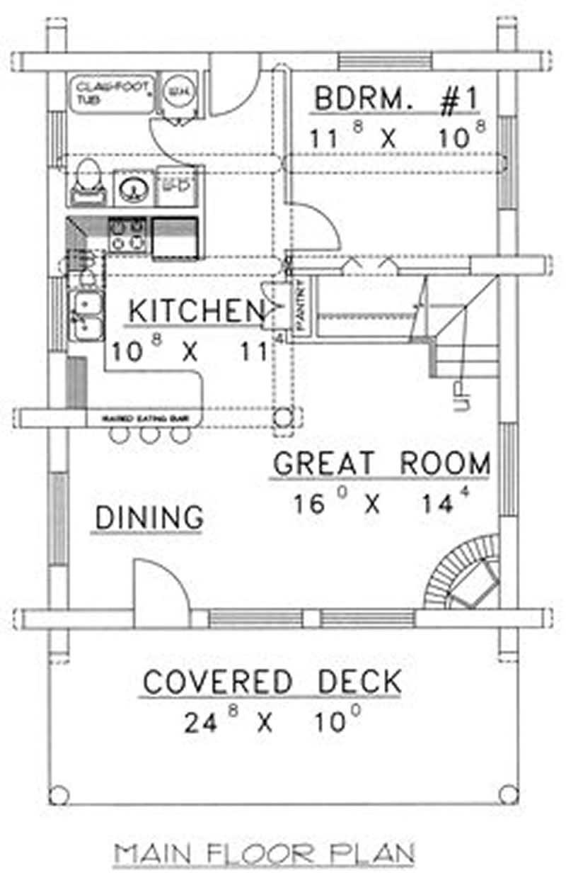 Floor Plan First Story of Small House Plans #132-1204