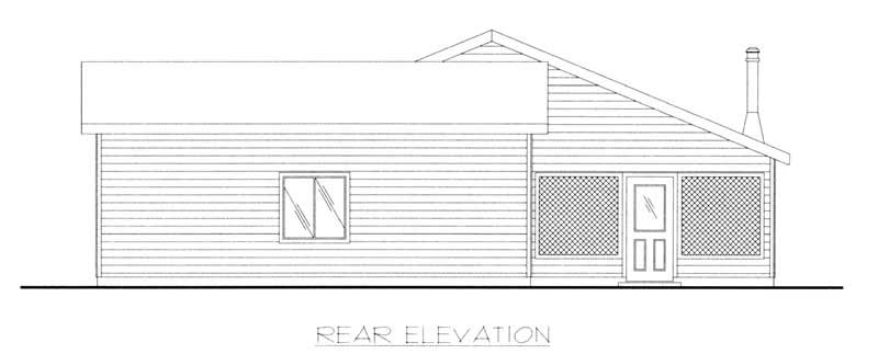 Home Plan Rear Elevation of this 2-Bedroom,1584 Sq Ft Plan -132-1205