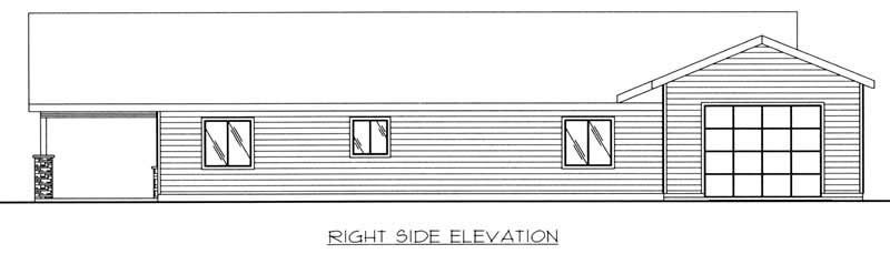 Home Plan Right Elevation of this 2-Bedroom,1584 Sq Ft Plan -132-1205
