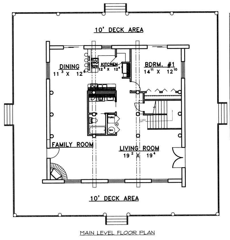 Floor Plan First Story of Country Plan #132-1206