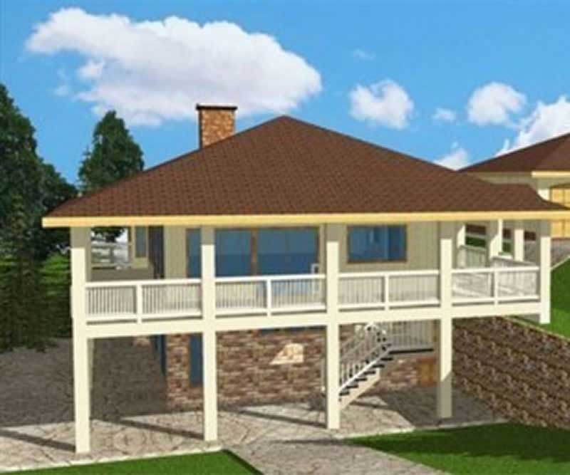Front Elevation of this Country House (#132-1207) at The Plan Collection.
