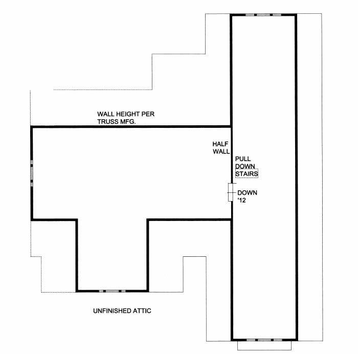 Floor Plan Second Story of Concrete Block/ ICF Design Plan #132-1208
