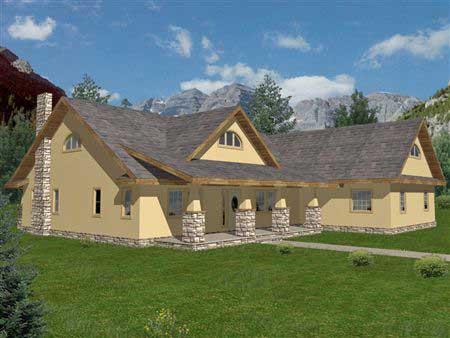 Front View of this 2-Bedroom, 2427 Sq Ft Plan - 132-1208