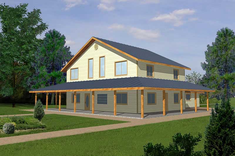 Front Elevation of this Ranch House (#132-1210) at The Plan Collection.