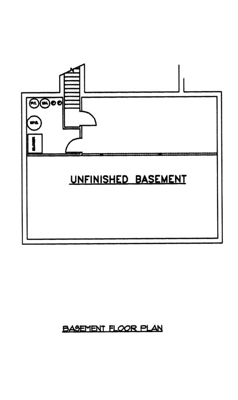 Floor Plan Basement of Ranch Plan #132-1210