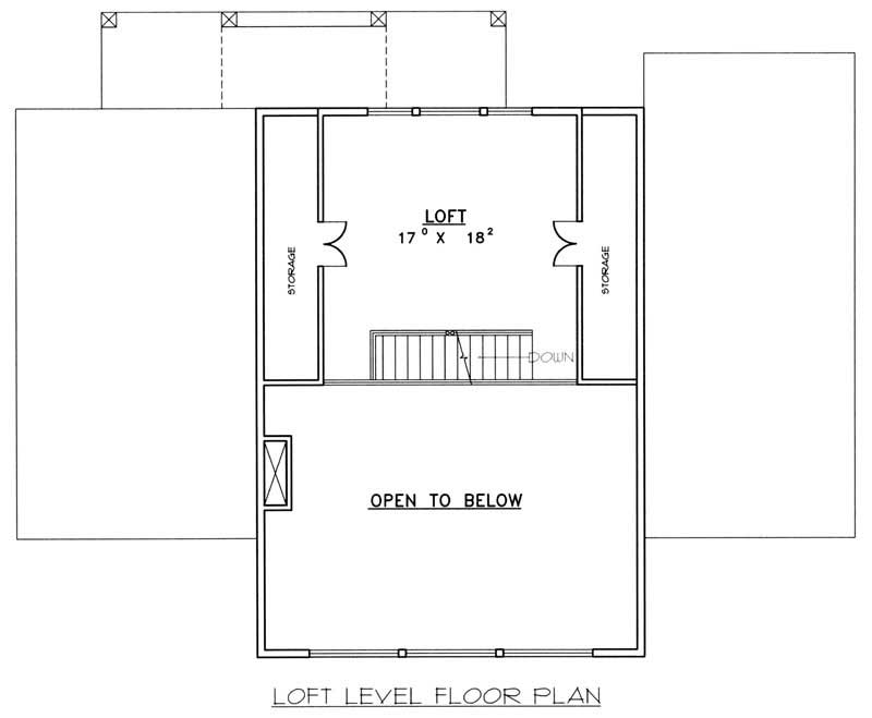 Floor Plan Second Story of Craftsman Plan #132-1213