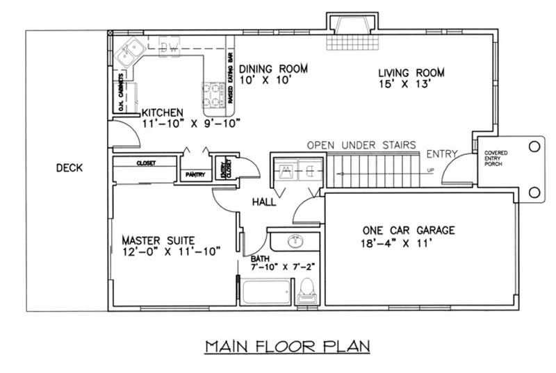 Floor Plan First Story of Small House Plans #132-1214