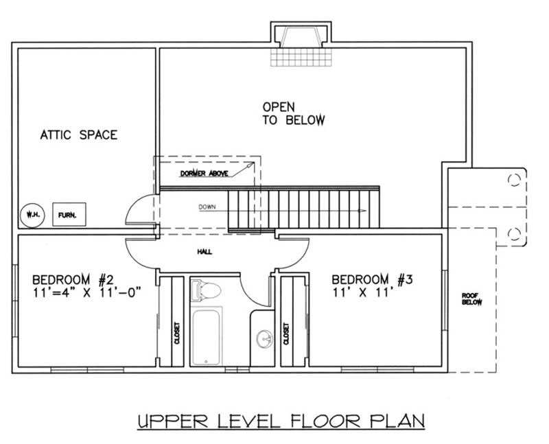 Floor Plan Second Story of Small House Plans #132-1214