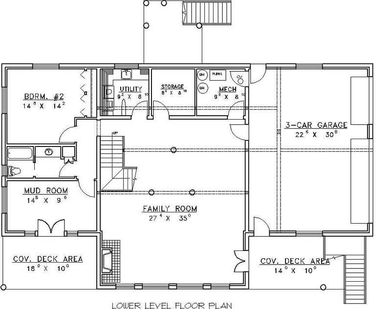 Floor Plan First Story of Log Cabin Plan #132-1215