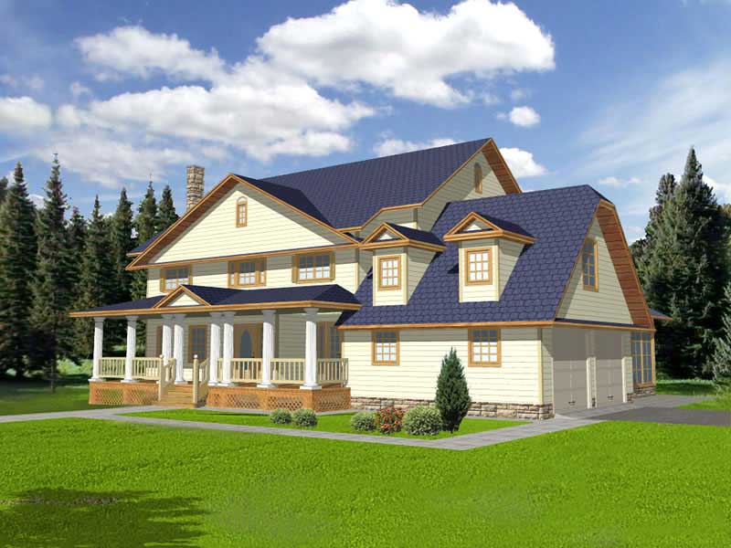 Front Elevation of this Southern House (#132-1218) at The Plan Collection.