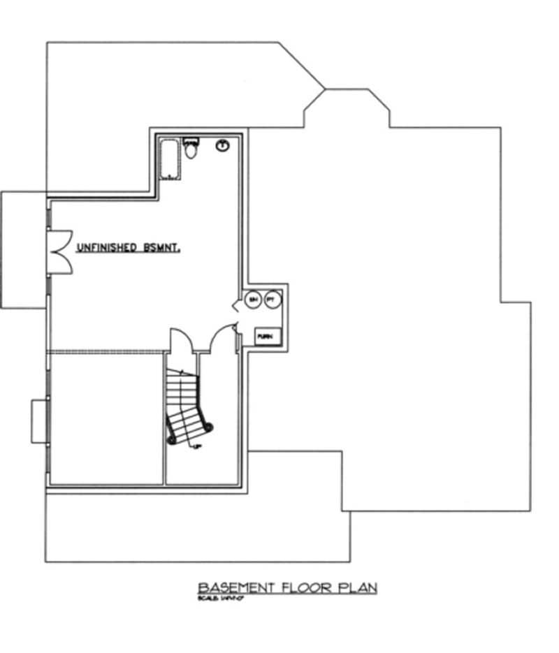 Floor Plan Basement of Southern Plan #132-1218