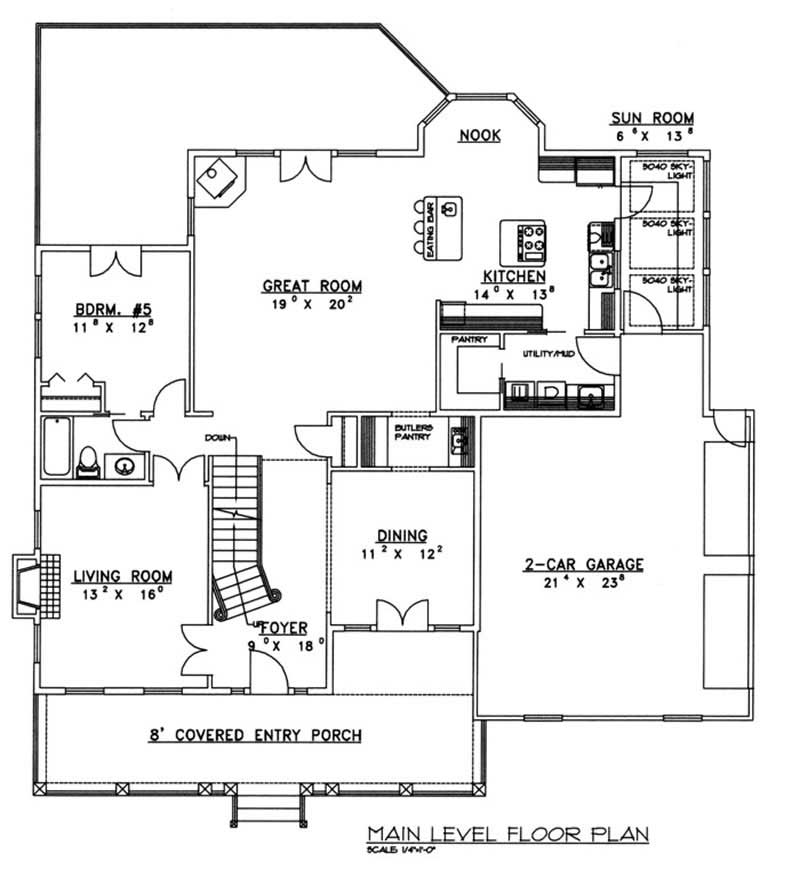 Floor Plan First Story of Southern Plan #132-1218