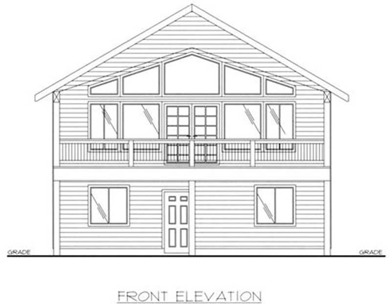 Home Plan Front Elevation of this 2-Bedroom,1320 Sq Ft Plan -132-1222