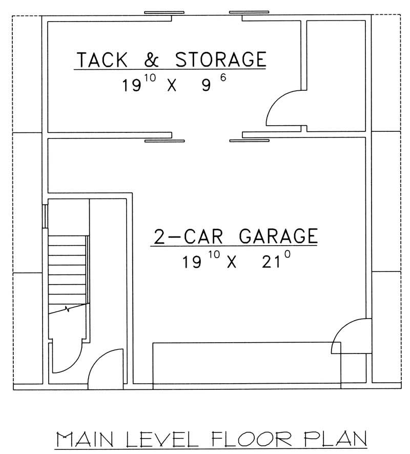 Floor Plan First Story of Garage Plan #132-1225