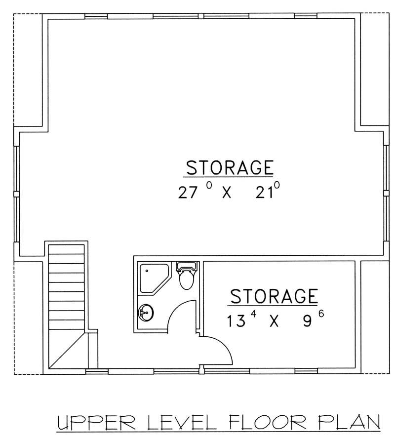 Floor Plan Second Story of Garage Plan #132-1225