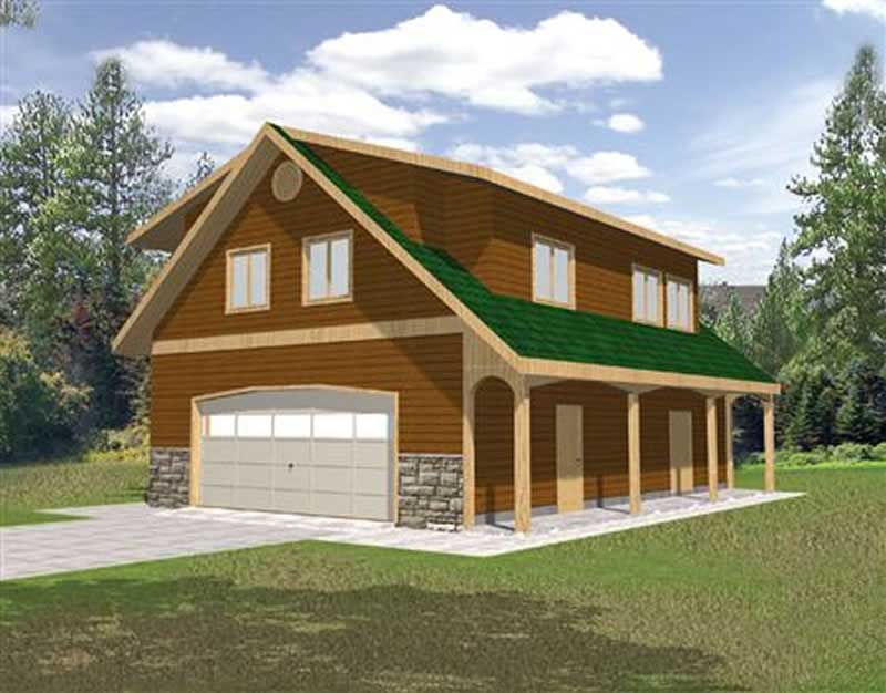 Front Elevation of this Garage House (#132-1226) at The Plan Collection.