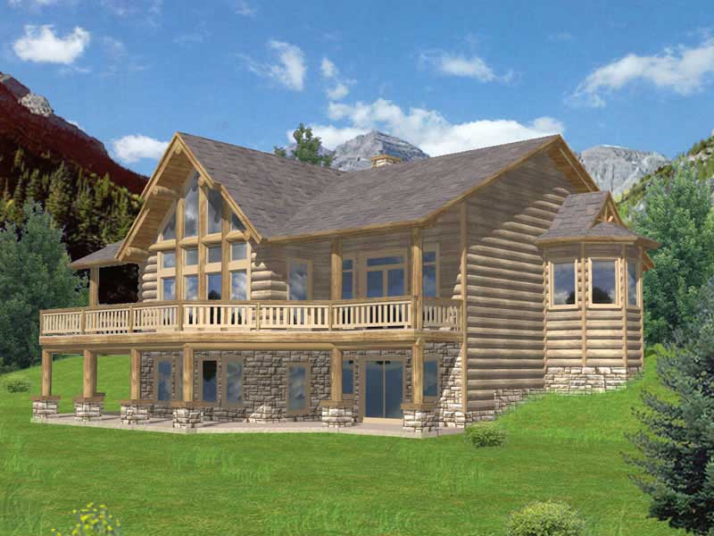 Front Elevation of this Country House (#132-1227) at The Plan Collection.