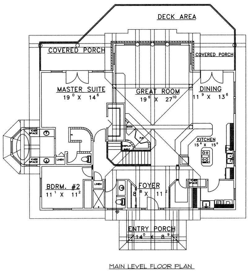 Floor Plan First Story of Country Plan #132-1227