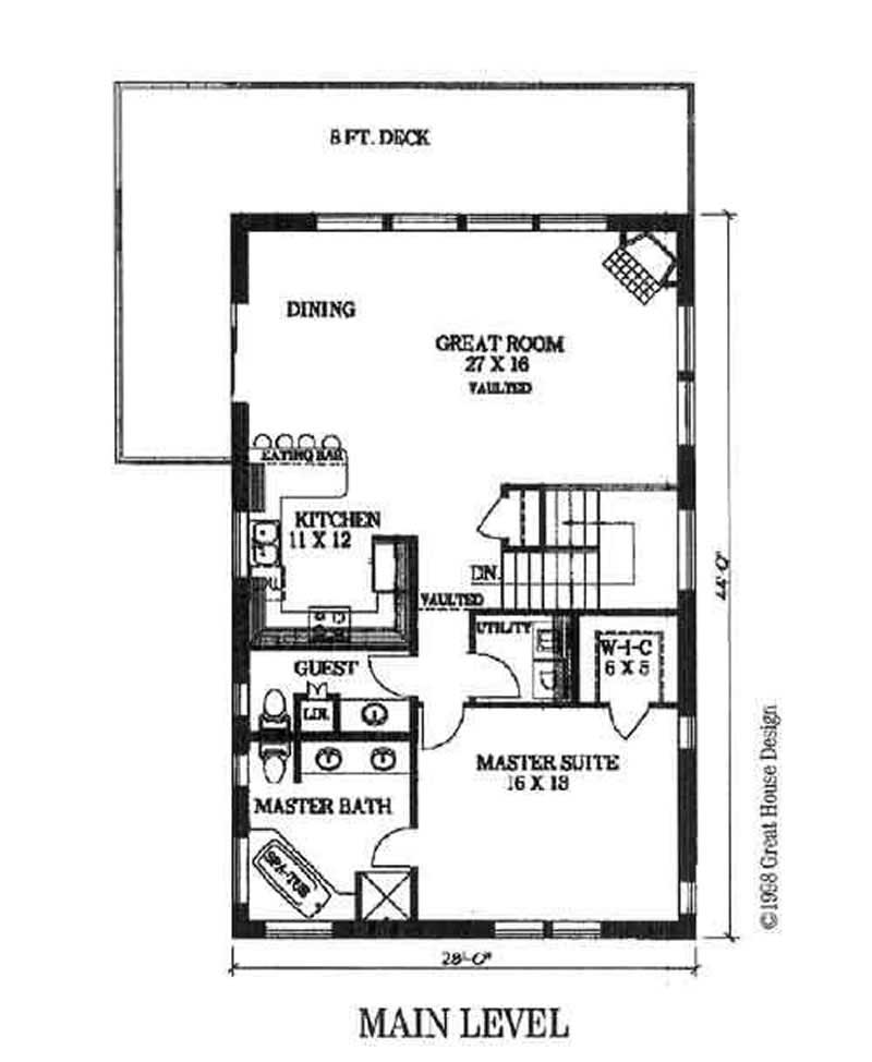 Floor Plan First Story of Contemporary Plan #132-1229