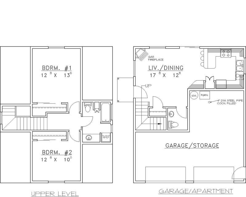 Floor Plan First Story of Garage Plan #132-1235