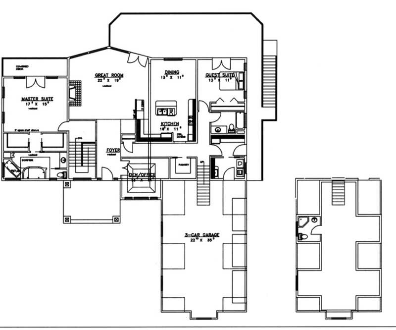 Floor Plan First Story of Concrete Block/ ICF Design Plan #132-1237