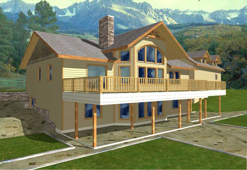 Front Elevation of this Concrete Block/ ICF Design House (#132-1239) at The Plan Collection.