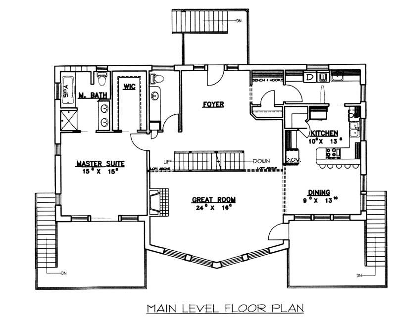 Floor Plan First Story of Concrete Block/ ICF Design Plan #132-1240