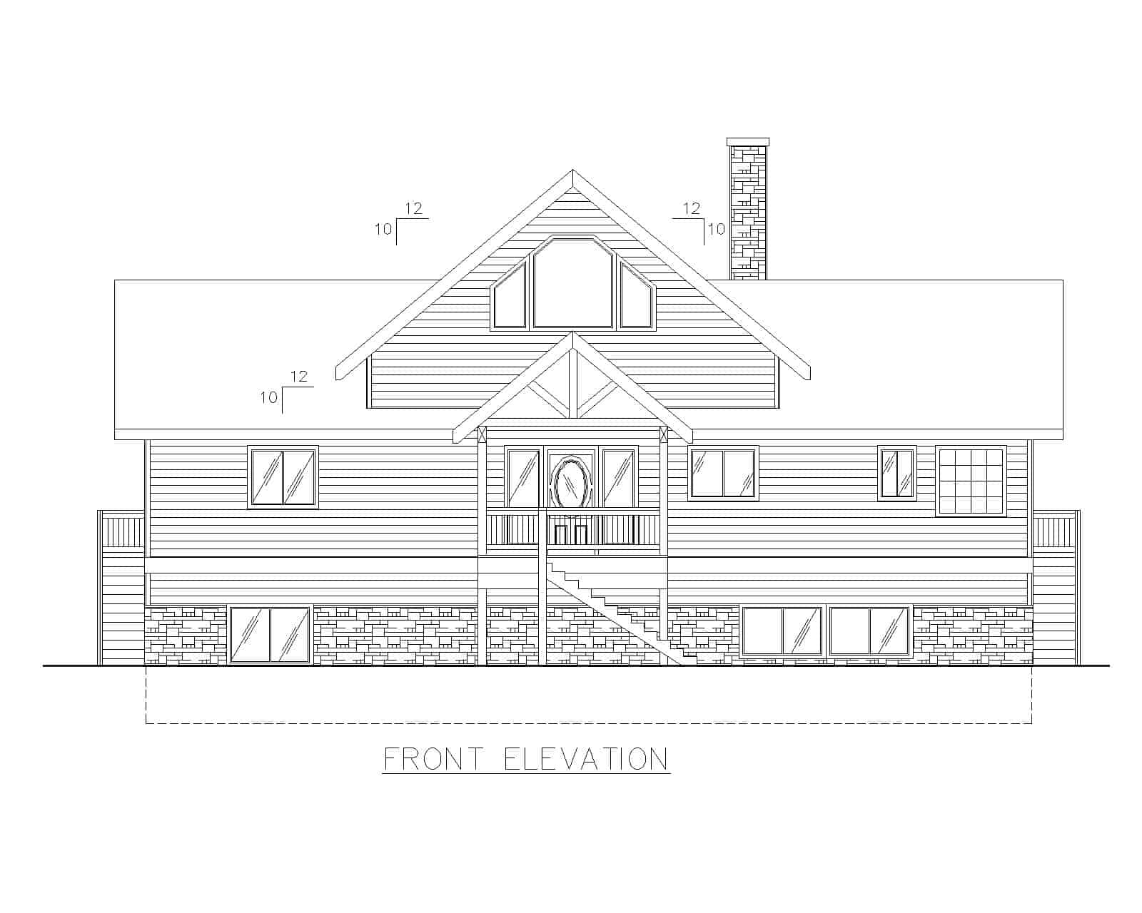 Home Plan Front Elevation of this 4-Bedroom,3828 Sq Ft Plan -132-1240