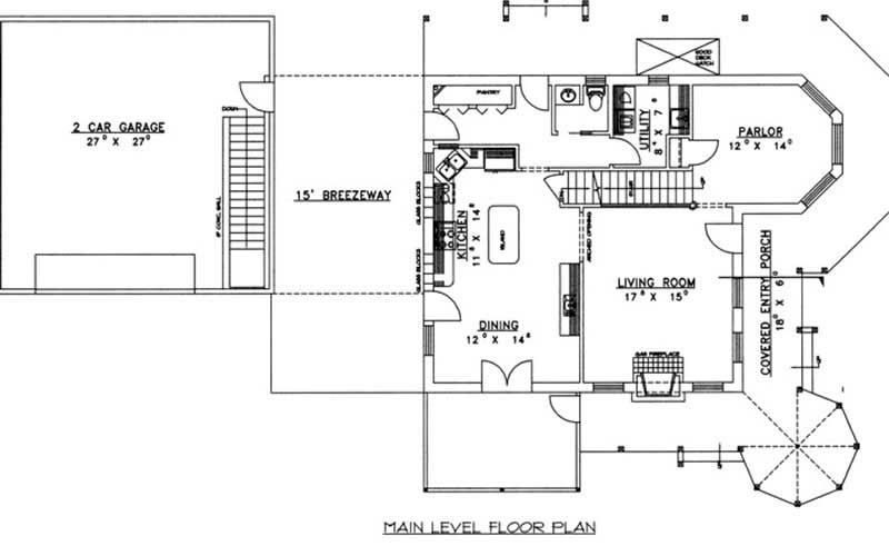 Floor Plan First Story of Concrete Block/ ICF Design Plan #132-1241
