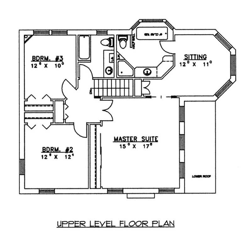 Floor Plan Second Story of Concrete Block/ ICF Design Plan #132-1241