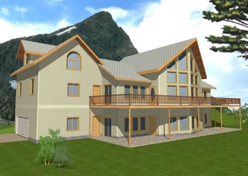 Front Elevation of this Concrete Block/ ICF Design House (#132-1244) at The Plan Collection.