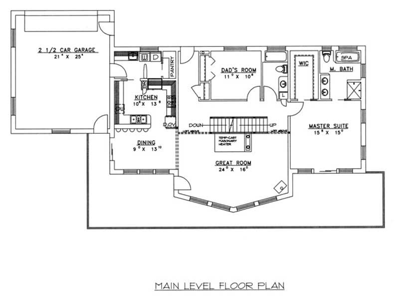 Floor Plan First Story of Concrete Block/ ICF Design Plan #132-1244