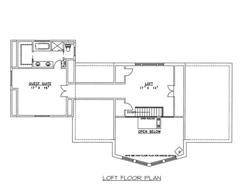 Floor Plan Second Story of Concrete Block/ ICF Design Plan #132-1244