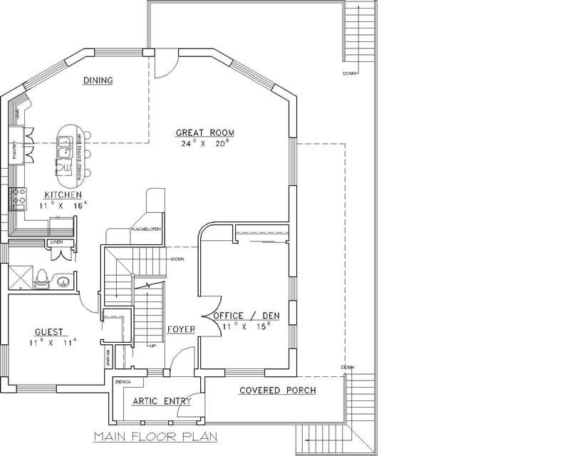 Floor Plan First Story of Concrete Block/ ICF Design Plan #132-1248