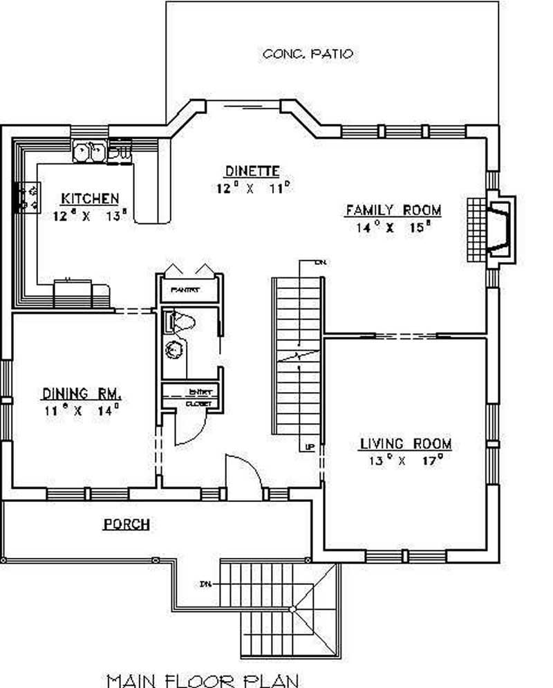 Floor Plan First Story of Concrete Block/ ICF Design Plan #132-1256