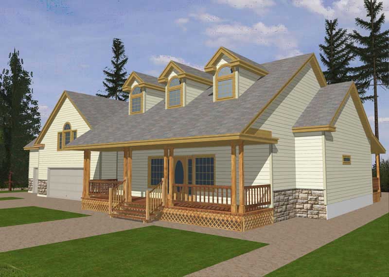 Front Elevation of this Concrete Block/ ICF Design House (#132-1257) at The Plan Collection.