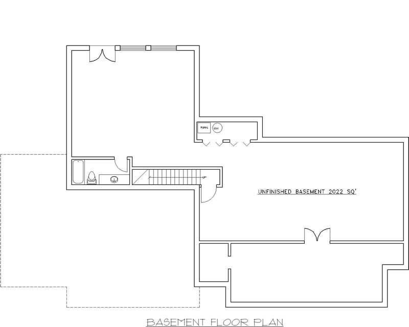 Floor Plan Basement of Concrete Block/ ICF Design Plan #132-1257